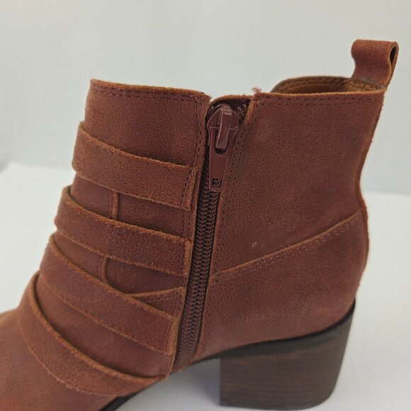 Lucky Brand Loreniah Rust Oxblood Ankle Boots Size 6.5M - Picture 8 of 13
